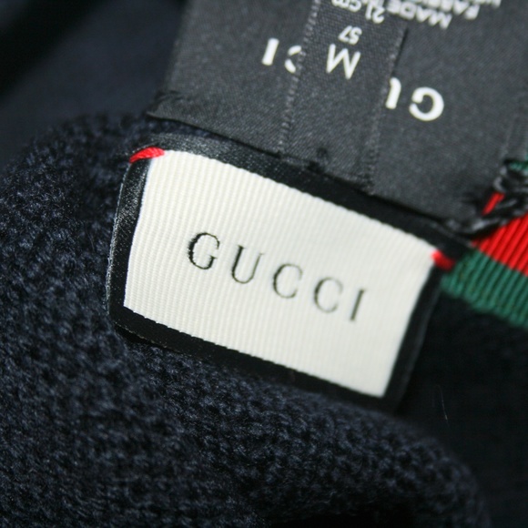 Gucci "Loved" Sequin Wool Web Beanie Hat - Picture 6 of 6